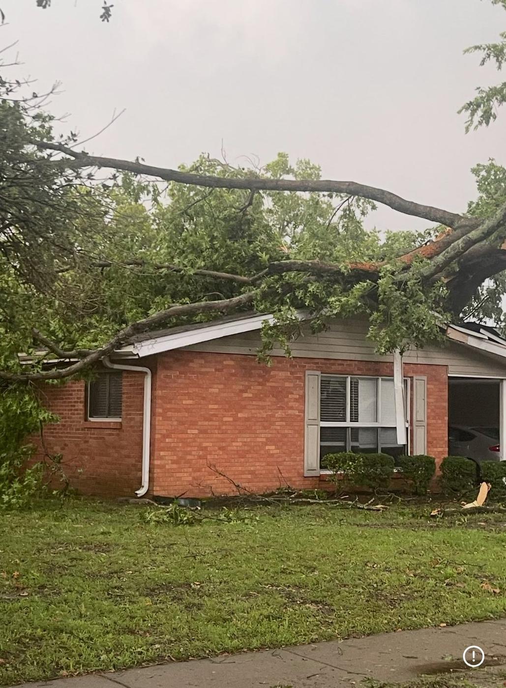 Tree down on a brick ranch — Aaron&rsquo;s Tree Service, Mid-South